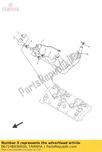 yamaha B67148830000 mangueira, dobra 3 - Lado inferior