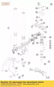 ktm 7500103203201S bottom triple clamp cpl. 07 - Bottom side