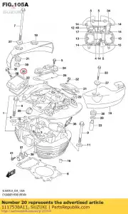 suzuki 1117538A11 cap,insp.intake - Bottom side