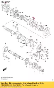 suzuki 2433105203 versnelling, 3e aangedreven - Onderkant