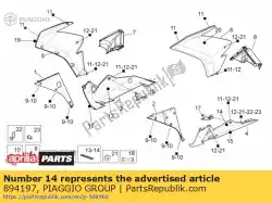 Ici, vous pouvez commander le lh protection contre la chaleur auprès de Piaggio Group , avec le numéro de pièce 894197: