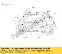 2H000289, Piaggio Group, Carenagem da cauda esquerda de carbono dec. aprilia sr zd4vfb00, zd4vfd00, zd4vfu00, zd4vfj, zd4vz000 50 2014 2016 2017, Novo