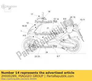 Piaggio Group 2H000289 carenado de cola izquierda de carbono dec. - Lado inferior