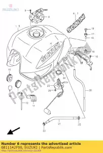 Suzuki 6811142F00 emblème, réservoir de carburant - La partie au fond