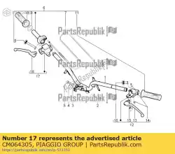 Ici, vous pouvez commander le pompe de freins auprès de Piaggio Group , avec le numéro de pièce CM064305: