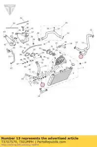 triumph T3707570 clip, hose, dia 12.0-22.0mm - Bottom side