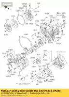 110601324, Kawasaki, pakking, koppelingsdeksel i klx250-d kawasaki d klx 125 250 300 1993 1994 1995 1996 1997 1998 1999 2000 2001 2002 2003 2009 2010 2011 2012 2013 2014 2015 2016, Nieuw