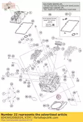 cilinderkop voor cpl. Van KTM, met onderdeel nummer 6043602000024, bestel je hier online: