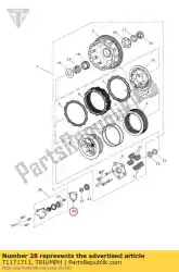 Here you can order the gasket slave cylinder clutch from Triumph, with part number T1171711: