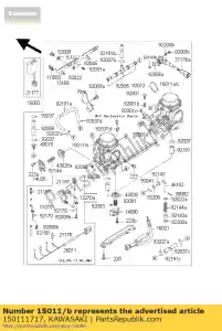 Kawasaki 150111717 carburateur, lh - Onderkant