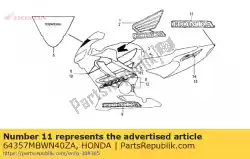 Qui puoi ordinare striscia b, l. Calandra inferiore * tipo1 * (tipo1) da Honda , con numero parte 64357MBWN40ZA: