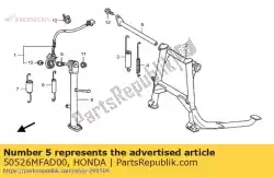 Ici, vous pouvez commander le tuyau, pivot de support principal auprès de Honda , avec le numéro de pièce 50526MFAD00: