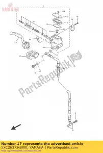 yamaha 5XC26372G000 tapa, palanca palanca 1 - Lado inferior