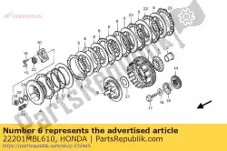 Here you can order the disk, clutch friction from Honda, with part number 22201MBL610: