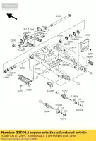 33001016126M, Kawasaki, Arm-comp-swing, f.m.gray er650c kawasaki er-6f er-6n 650 2009, Nuovo