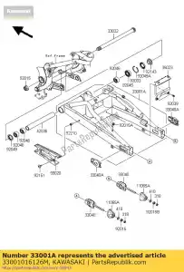 kawasaki 33001016126M brazo-comp-swing, f.m.gray er650c - Lado inferior