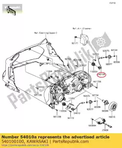 Kawasaki 540100100 cable, apuntando, rh - Lado inferior