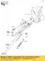 34024012318R, Kawasaki, stand-side, f.s.black zx1000lef kawasaki  z zx 1000 2014 2015 2016 2017 2018 2019 2020 2021, Novo