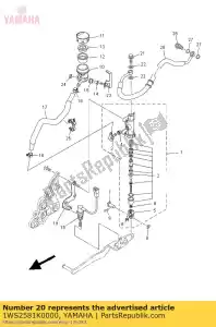 yamaha 1WS2581K0000 hose, brake 5 - Bottom side