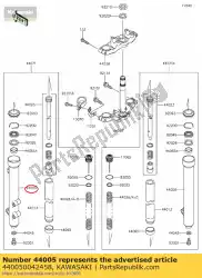 Here you can order the pipe-left fork outer,p. S from Kawasaki, with part number 440050042458: