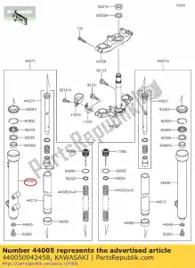 Kawasaki 440050042458 pipe-left fork outer,p.s - Bottom side