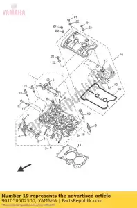 yamaha 901050502500 bolt, flange - Bottom side