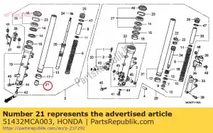 honda 51432MCA003 piece, oil lock - Bottom side