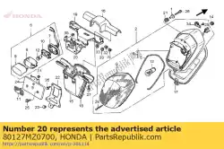 Aqui você pode pedir o fique b, luz da licença em Honda , com o número da peça 80127MZ0700: