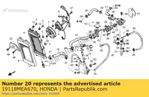 Honda 19118MEA670 slang, fr. uitlaatwater - Onderkant