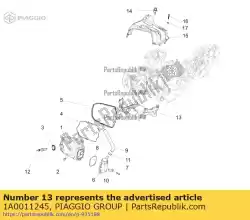 uitlaat zijkap van Piaggio Group, met onderdeel nummer 1A0011245, bestel je hier online: