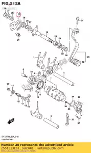 suzuki 2551213E11 placa, engrenagem - Lado inferior