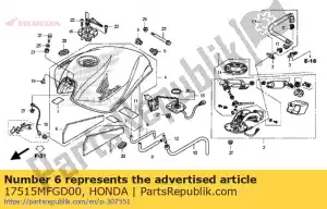 honda 17515MFGD00 estera, lado del tanque de combustible - Lado inferior