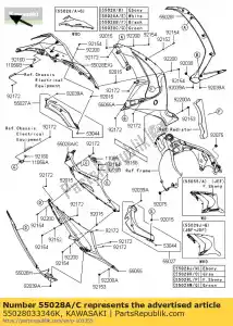 Kawasaki 55028033346K os?ona, bok, góra, lewa, strona f. - Dół