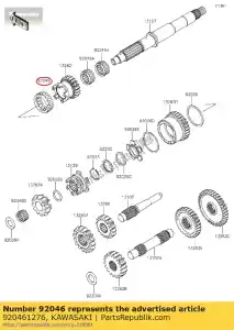 Kawasaki 920461276 agulha do rolamento, oi gea - Lado inferior