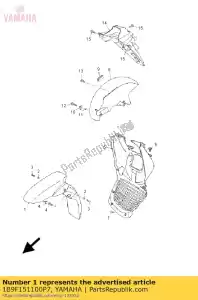 yamaha 1B9F151100P7 guardabarros, delantero lnbmd - Lado inferior