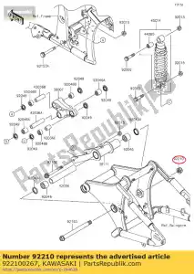 kawasaki 922100267 nut,lock,18mm vn900b6f - Bottom side