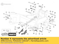 Aprilia AP8152316, Parafuso c / flange m10x75, OEM: Aprilia AP8152316