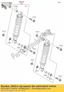 kawasaki 45014037546W shockabsorber,fr,c.l.gre kvf75 - Bottom side