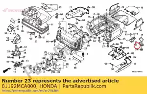 Honda 81192MCA000 couverture, l. lumière du coffre - La partie au fond