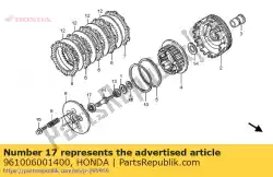 Aqui você pode pedir o rolamento, esfera radial, 6001 em Honda , com o número da peça 961006001400:
