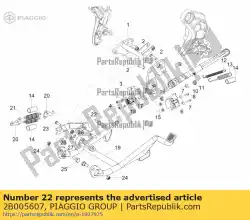 Qui puoi ordinare piastra fine corsa cavalletto centrale da Piaggio Group , con numero parte 2B005607: