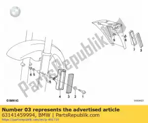 bmw 63141459994 reflector, yellow - Bottom side