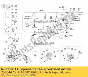 Piaggio Group 2B004470 batterij drager - Onderkant