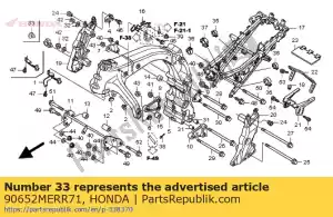 Honda 90652MERR71 clipe, quadro - Lado inferior