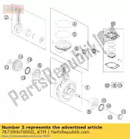 78730007000II, KTM, pistón ii d = 95 mm ktm exc xc australia europe six days usa w 500, Nuevo