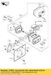 Qui puoi ordinare staffa, supporto licenza vn800-b5 da Kawasaki , con numero parte 110511553: