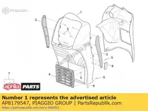 Piaggio Group AP8179547 voorste schild. grijs - Onderkant