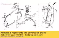 43510MBTD22, Honda, cilindro sub assy., rr. maestro honda xl 1000 2003 2004 2005 2006 2007 2008 2009 2010 2011, Nuovo