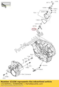 kawasaki 132360051 palanca-comp, cambio kvf750-a1 - Lado inferior