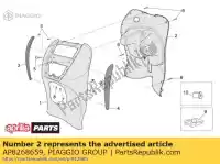 AP8268659, Piaggio Group, Blindagem interna. cinza aprilia  scarabeo 50 100 2006 2007 2008 2009, Novo